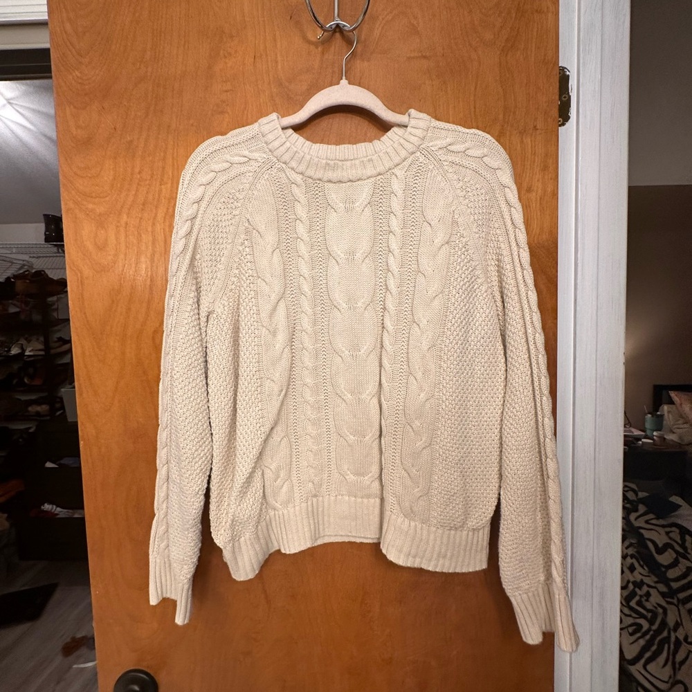 Gap Cotton Cable Cable Knit Crop Sweater